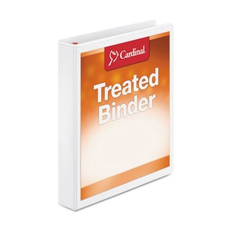 Cardinal Brands Cardinal, TREATED CLEARVUE LOCKING SLANT-D RING BINDER, 3 RINGS, 1in CAPACITY, 11 X 8.5, WHITE 32100